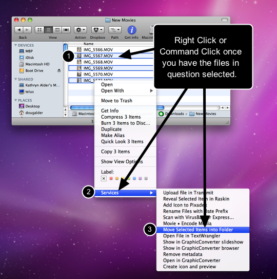 Move Selected Files into a New Folder using AppleScript and Automator (6/6)